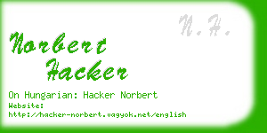norbert hacker business card